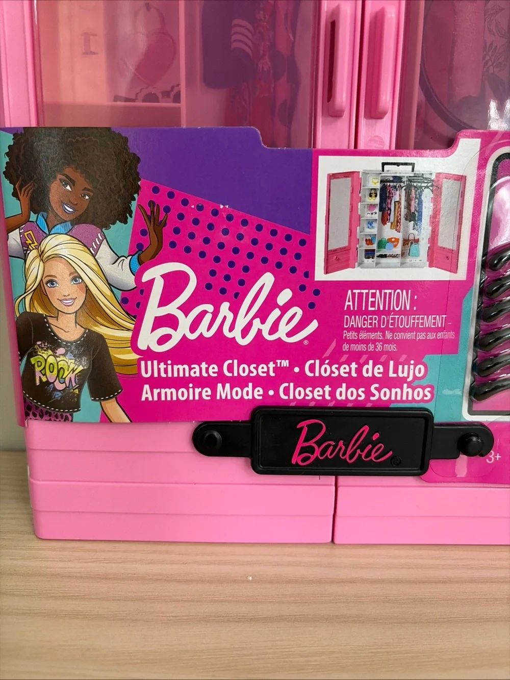 Barbie New! Pink Closet Storage Organizer with Hangers
